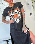 Tiger Mineral Wash T-shirt Dress