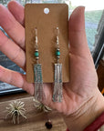 Mini chic earrings with turquoise and Sterling Silver Pearls