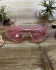 Pink Party Glitter Heart Sunglasses