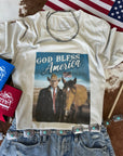 God Bless America Cowboy Trump Graphic Tee