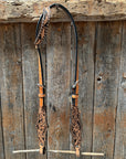 Light Oil Floral Whipstitch One Ear Headstall / Bridle