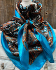 35X35" Blue Floral Wild Rag / Scarf WR1024