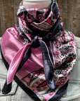 35X35" Pink and Black Wild Rag / Scarf WR1017
