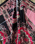 35X35" Pink and Black Wild Rag / Scarf WR1017