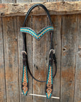 Multi Flower V Browband Headstall / Bridle