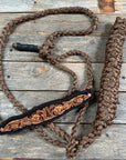 Mule Tape Halter - Leather Buckstitch Noseband - Copper Accents