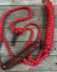 Mule Tape Halter - Leather Buckstitch Noseband - Copper Accents