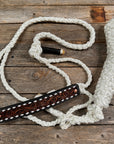 Mule Tape Halter - Leather Buckstitch Noseband - Copper Accents