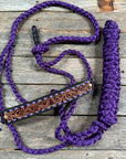 Mule Tape Halter - Leather Buckstitch Noseband - Copper Accents