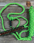 Mule Tape Halter - Leather Buckstitch Noseband - Copper Accents