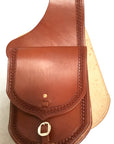 Premium Leather Saddle Bag with Hand Tooled Border- 9"