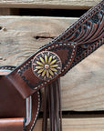 Dark Oil Braided Sunflower Browband / One Ear - Breastcollar Tack Set