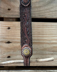 Dark Oil Braided Sunflower Browband / One Ear - Breastcollar Tack Set