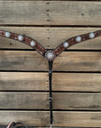 Hand Painted Floral AB Browband / One Ear - Breastcollar Tack Set