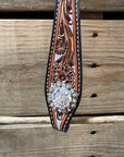 Hand Painted Floral AB Browband / One Ear - Breastcollar Tack Set