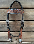 Hand Painted Floral AB Browband / One Ear - Breastcollar Tack Set