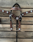 Hand Painted Floral AB Browband / One Ear - Breastcollar Tack Set
