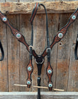 Teal Diamond Topaz and Turquoise Browband / One Ear - Breastcollar Tack Set