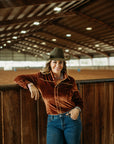 RUST VELVET PERFORMANCE RODEO SHIRT