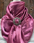 35X35" Solid Rose Wild Rag / Scarf WRS6 - Buckle Wild Rag Slides - Assorted