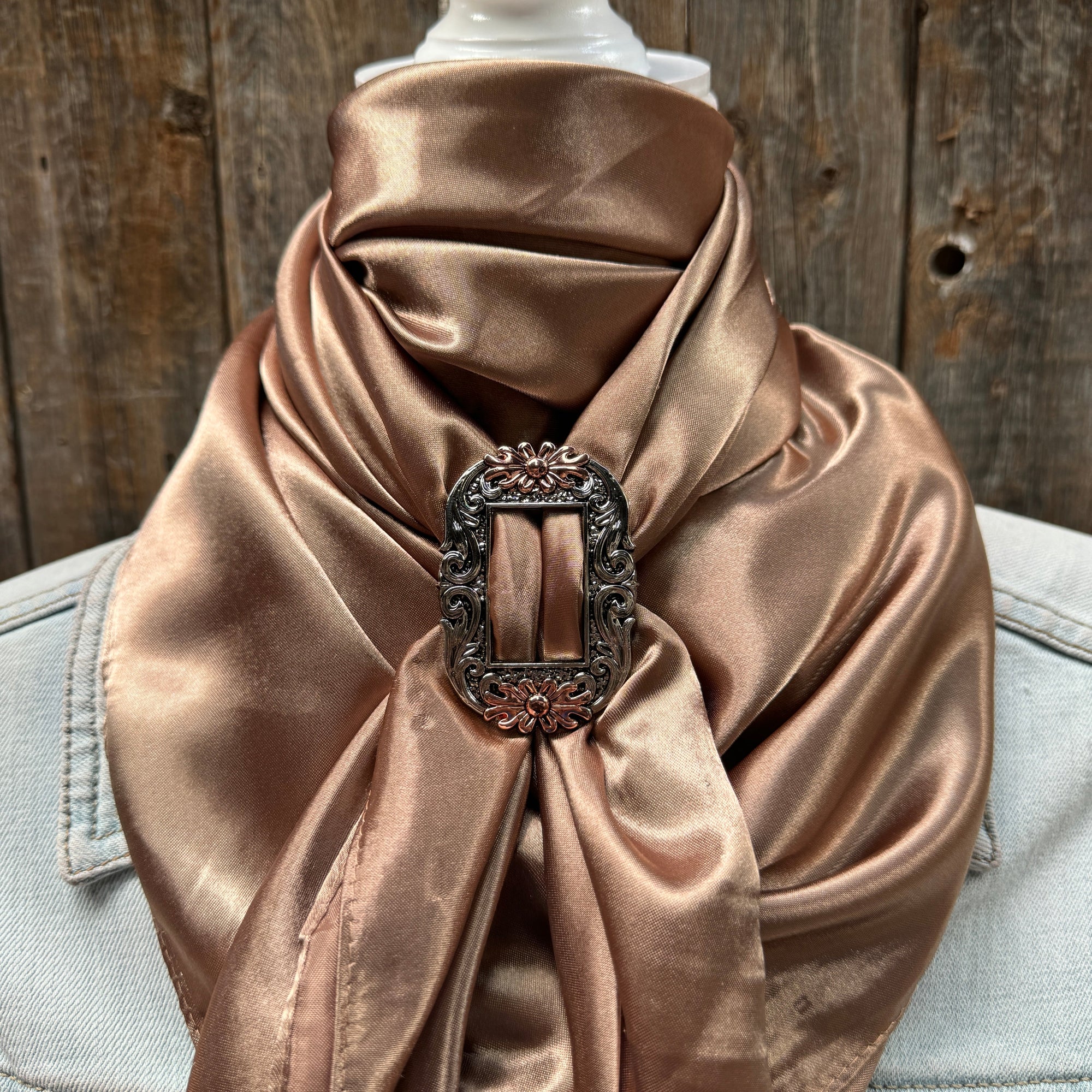 35X35" Solid Tan Wild Rag / Scarf WRS7 - Buckle Wild Rag Slides - Assorted