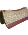 Gray Wool Saddle Pad with Latigo Leather