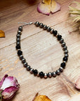 Black Onyx & Sterling Silver Pearl Choker – 14”