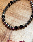 Black Onyx & Sterling Silver Pearl Choker – 14”