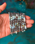 Sterling Silver & Larimar Bracelet – 6 mm Beads