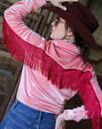 VALENTINA VELVET FRINGE PERFORMANCE RODEO SHIRT