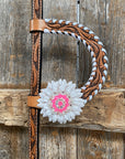 Light Oil Whipstitch Neon and White One Ear/ Breastcollar Tack Set