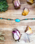 Sterling Silver & Turquoise Choker – 13” + Extender – In-House Silversmithing – Real Turquoise & Spiny Oyster Options