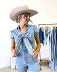 SALE The Elara Denim Romper