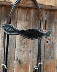 Basketweave Black Browband Draft Headstall / Bridle