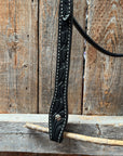 Floral V Browband Black Draft Headstall / Bridle
