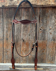Basketweave Medium Oil Browband Draft Headstall / Bridle