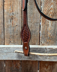 Basketweave Medium Oil Browband Draft Headstall / Bridle