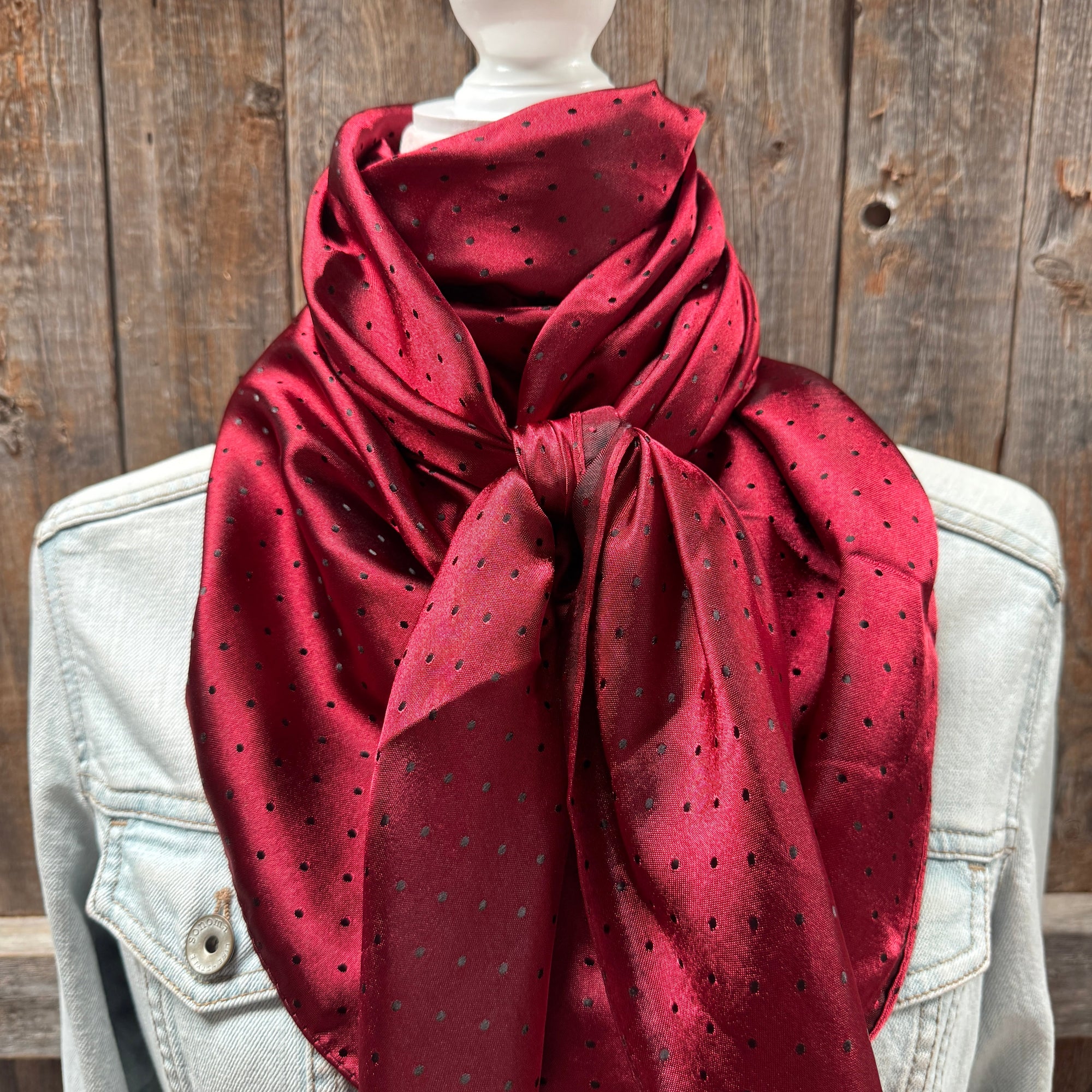 42X42"  Burgundy Jacquard XL Wild Rag / Scarf WR3500