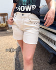 CREAM- Shenandoah Stud Shorts