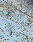 Brass and Sterling Silver Turquoise Stone Cowboy Toothpick