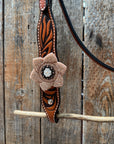Zebra Rose Gold and Clear Browband / Breastcollar Tack Set