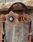 Zebra Rose Gold and Clear Browband / Breastcollar Tack Set