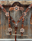 Zebra Rose Gold and Clear Browband / Breastcollar Tack Set