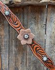 Zebra Rose Gold and Clear Browband / Breastcollar Tack Set