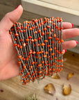 Antique Silver Seed Bead & Dyed Red Coral Choker – 14”