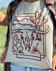 Western Skull Cactus Scene Tee