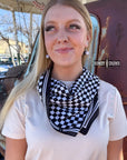 SMALL Black Checkered Out Wild Rag/ Scarf