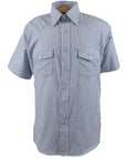 Flying R Ranchwear - Regency Stripe - Blue/White - Short Sleeve