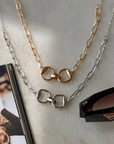 The Harlowe Horsebit Necklace in Silver