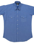 Flying R Ranchwear - Western Classic Solids - Ocean Blue Oxford - Short Sleeve